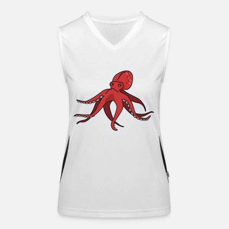 squid giant octopus octopus octopus squid sepia fish Women's Functional Contrast Tank Top