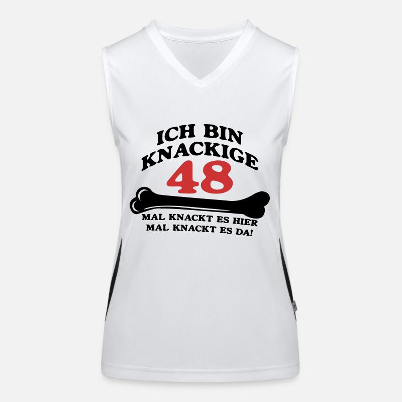 Geburtstag - Ich bin Knackige 48 Funktionelles Kontrast-Tank Top für Frauen
