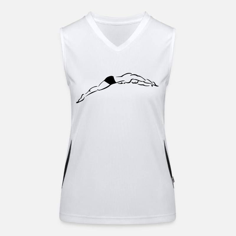 Logo plongeon nageur stylisé Débardeur respirant contrasté Femme