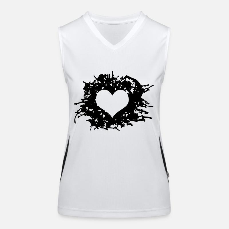 Herz Splatter Funktionelles Kontrast-Tank Top für Frauen