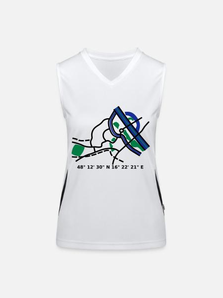 Wien Vienna city map - Funktionelles Kontrast-Tank Top für Frauen - Weiß/Schwarz - Vorne