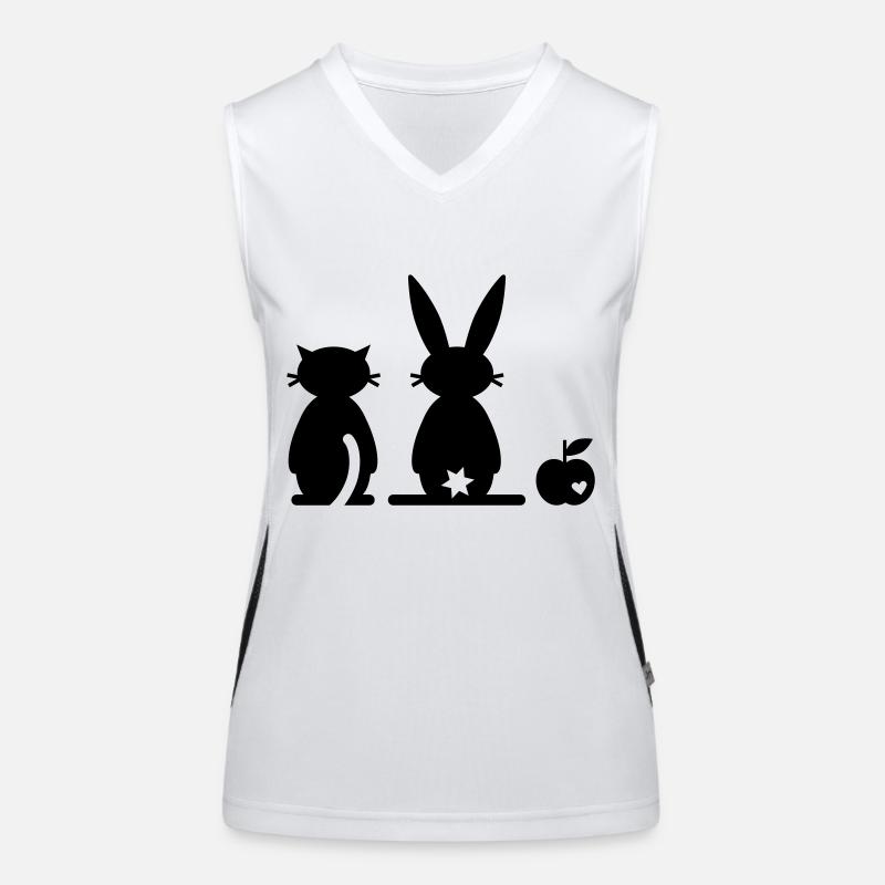 Hase Katze Apfel Funktionelles Kontrast-Tank Top für Frauen