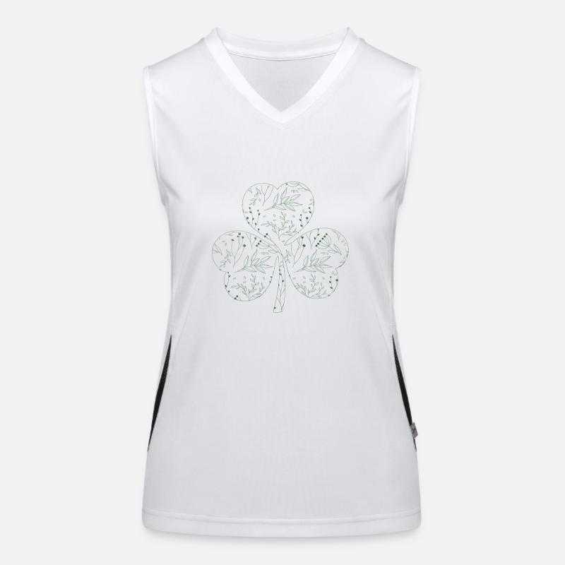 Vierblättriges Kleeblatt Geschenk Irland Mandala Funktionelles Kontrast-Tank Top für Frauen