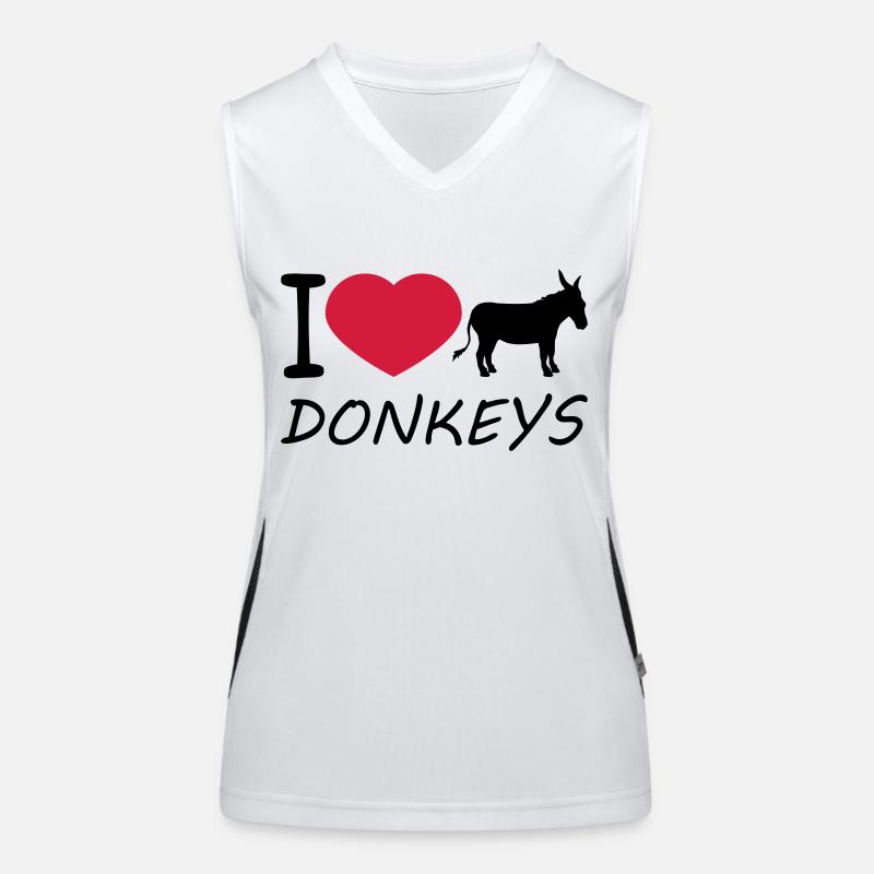 text i love liebe herz esel pferd pony klein packe Funktionelles Kontrast-Tank Top für Frauen