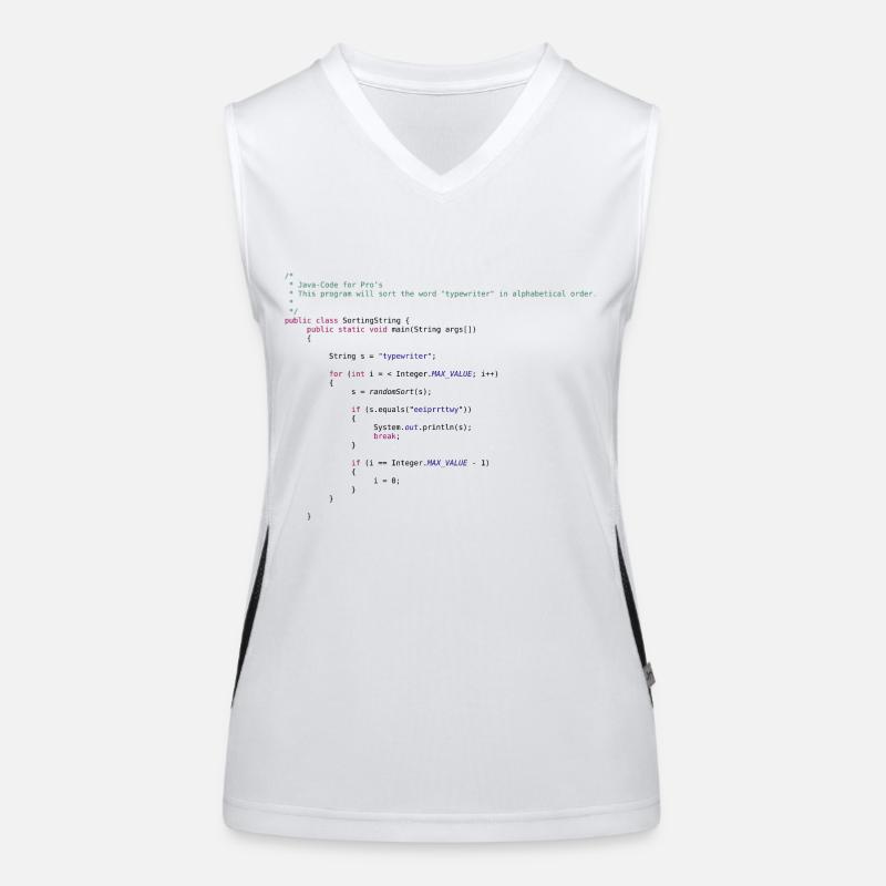 funny Java code to sort Women's Functional Contrast Tank Top