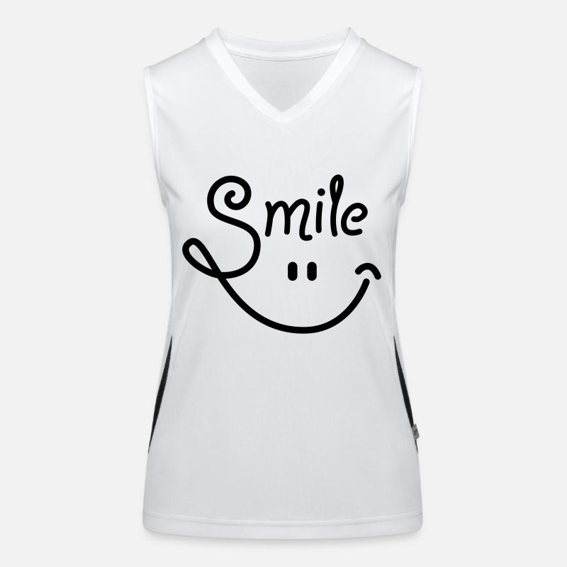 smile - smiley - smiling - lachen - Lachgesicht-1C Funktionelles Kontrast-Tank Top für Frauen