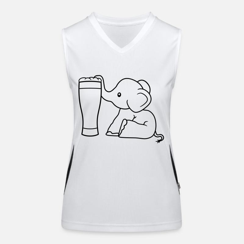 alcohol elephant beer suck drink thirst drunk Women's Functional Contrast Tank Top