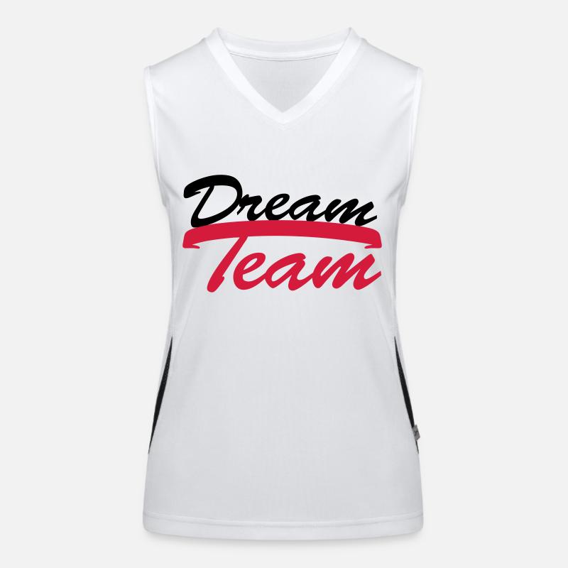 Text Logo Design Schriftzug Paar Dream Team Funktionelles Kontrast-Tank Top für Frauen