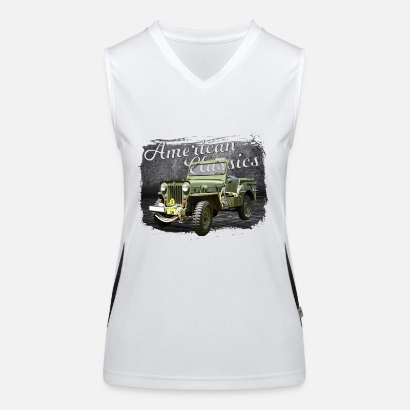 American Classics Willys Jeep Oldtimer Funktionelles Kontrast-Tank Top für Frauen