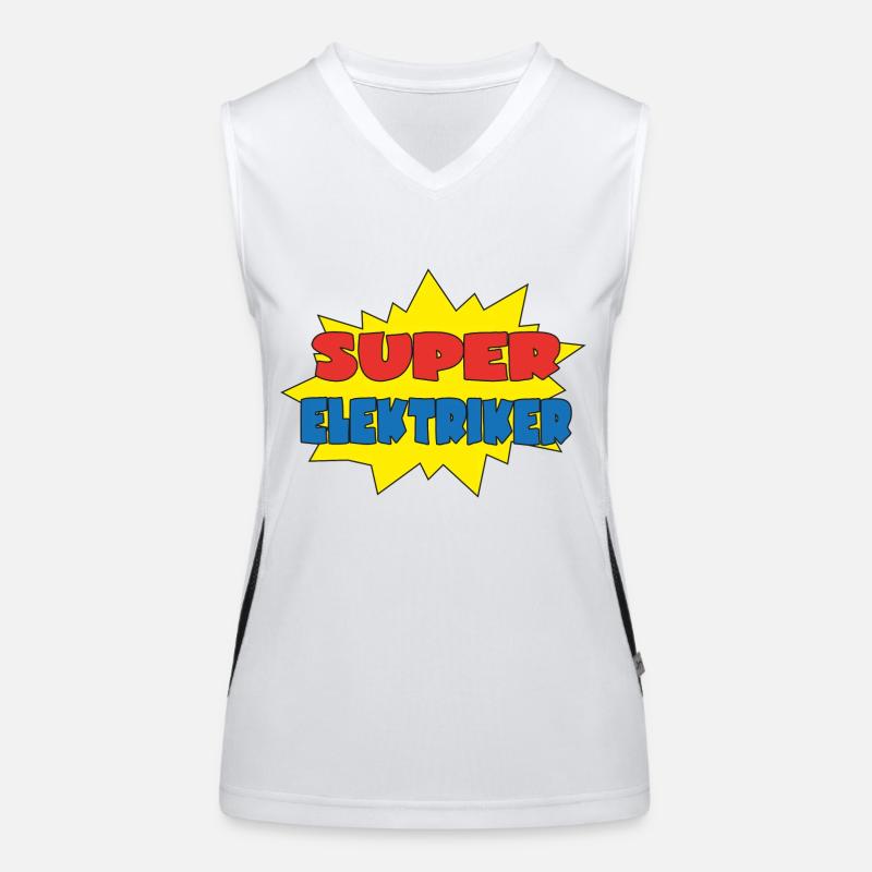 Super elektriker - Women's Functional Contrast Tank Top - white/black