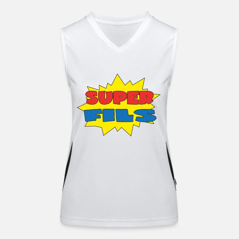 Super fils - Women's Functional Contrast Tank Top - white/black