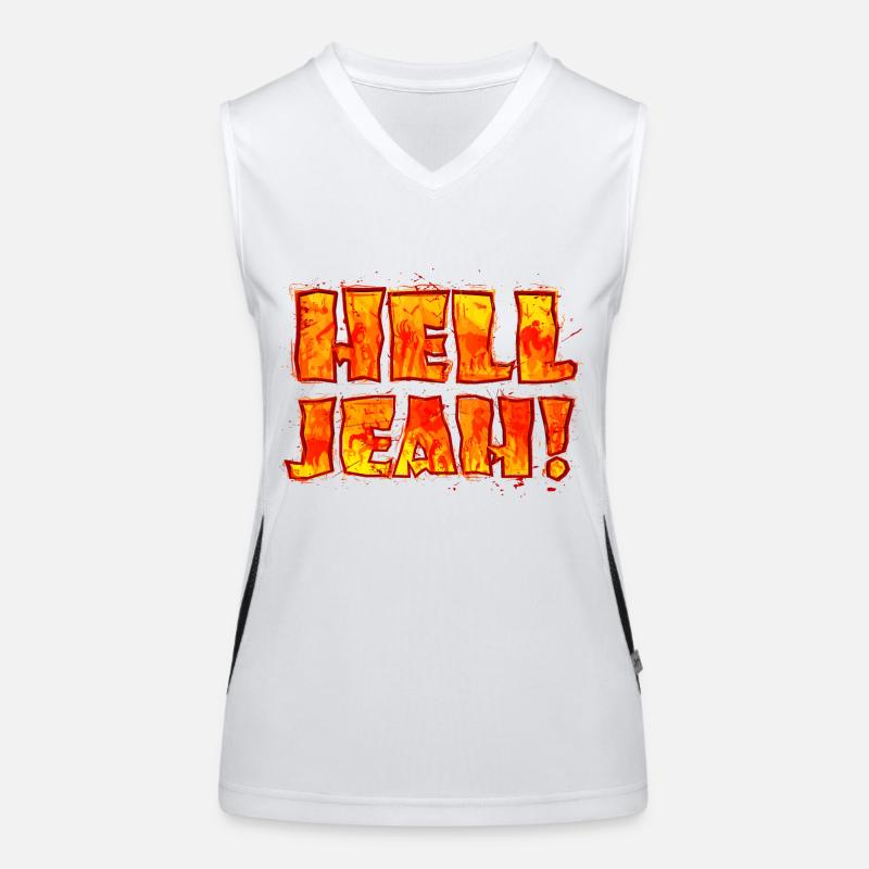 Hell Jeah! (lettering) Women's Functional Contrast Tank Top