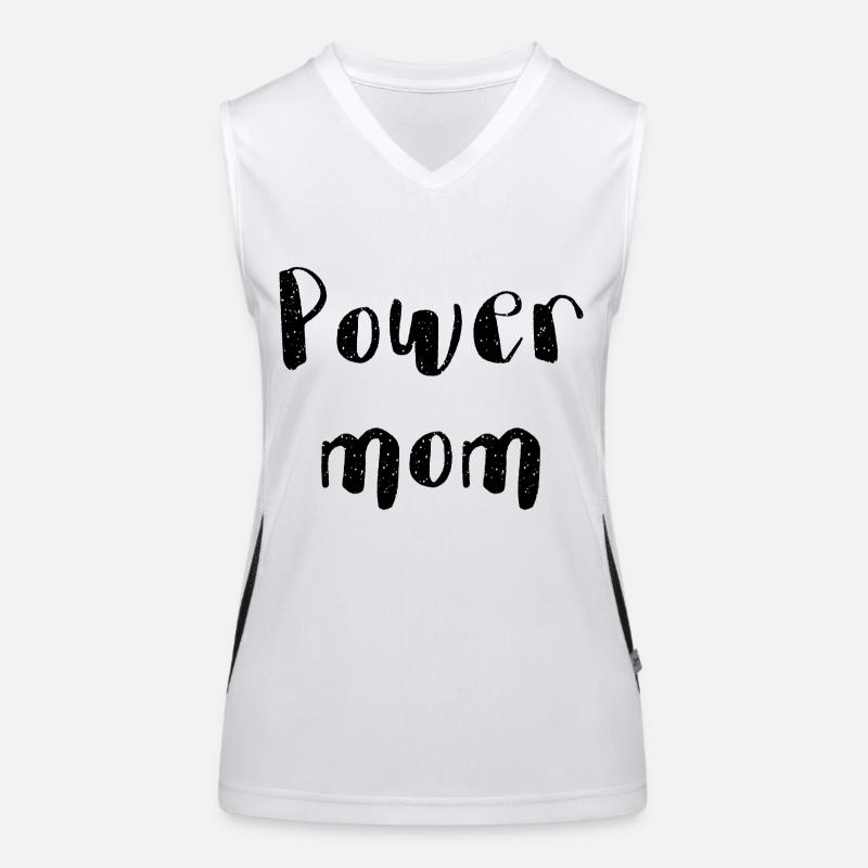 power mom Mama Mutter Kinder Eltern Schrift Funktionelles Kontrast-Tank Top für Frauen