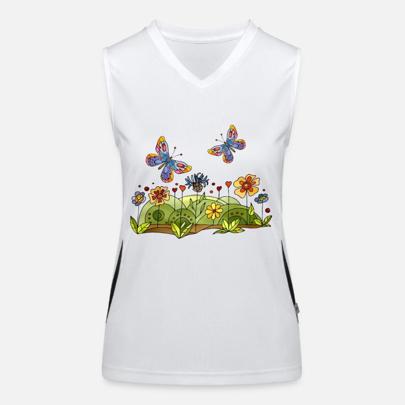 Schmetterlinge Funktionelles Kontrast-Tank Top für Frauen