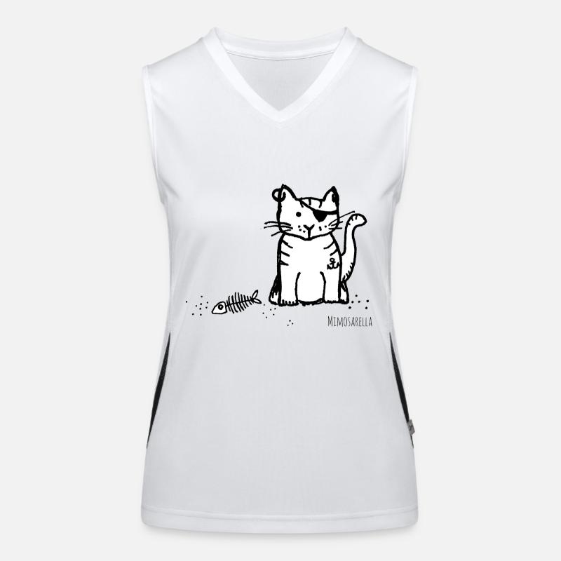 Mimosarella Kater Funktionelles Kontrast-Tank Top für Frauen