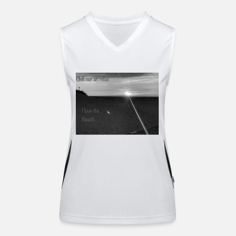 Beach Black and White - Women's Functional Contrast Tank Top - white/black