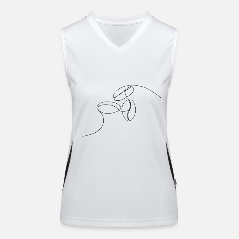 Coffee beans linear Women's Functional Contrast Tank Top