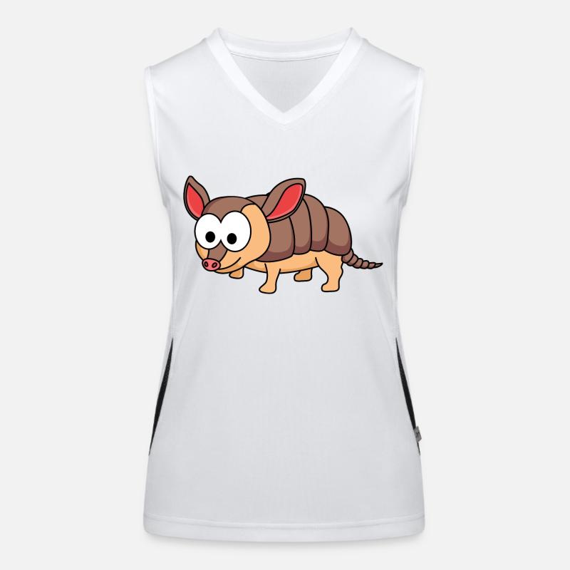 Gürteltier Comic Tier Funktionelles Kontrast-Tank Top für Frauen