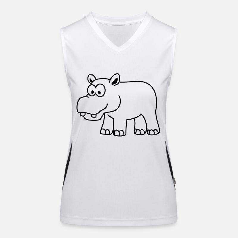 Nilpferd Comic Tier Funktionelles Kontrast-Tank Top für Frauen