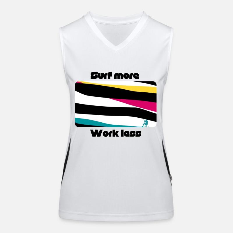 Surfez plus de travail moins Débardeur respirant contrasté Femme