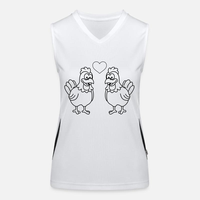 Poulet Comic Couple Amour Débardeur respirant contrasté Femme
