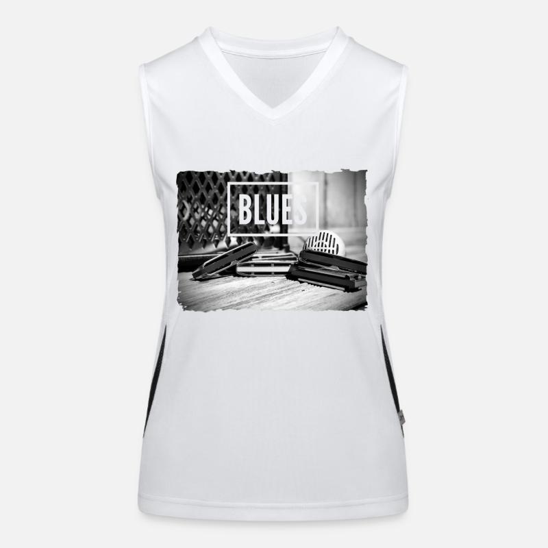 Blues harmonica for harmonica player Women's Functional Contrast Tank Top
