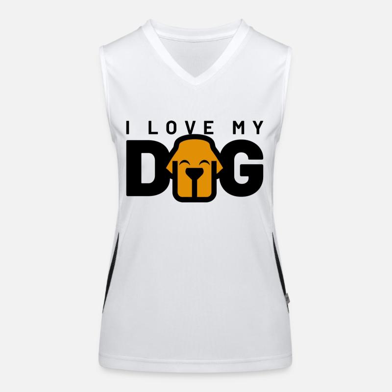 I LOVE MY DOG Funktionelles Kontrast-Tank Top für Frauen