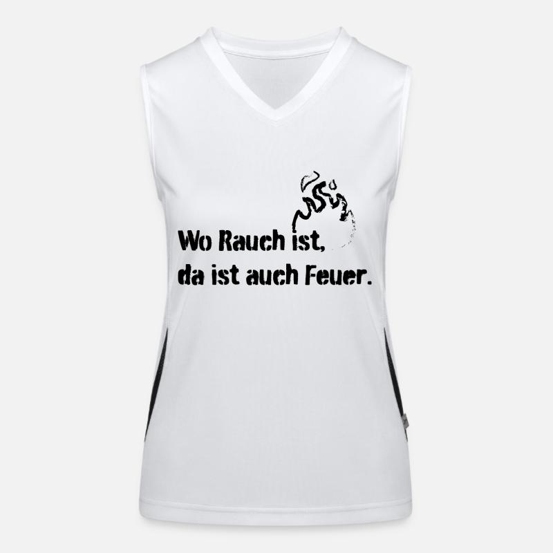 wo rauch ist, da ist auch feuer. Sprichwort. Funktionelles Kontrast-Tank Top für Frauen