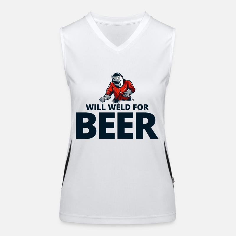 Welding Welder Metal Construction Ironworker Beer Women's Functional Contrast Tank Top