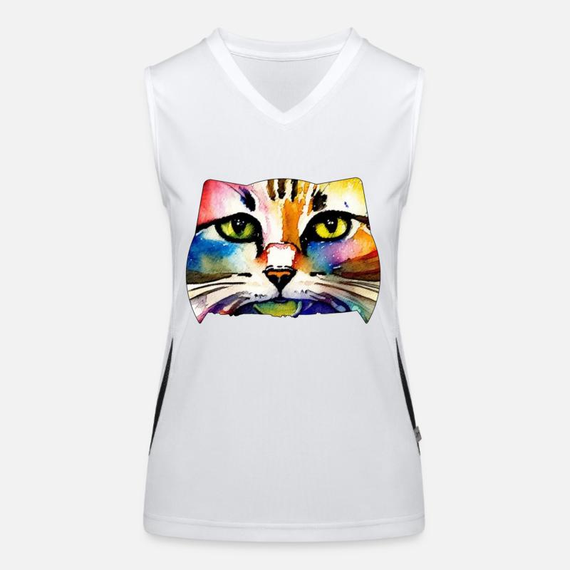 Katzengesicht 7 Funktionelles Kontrast-Tank Top für Frauen