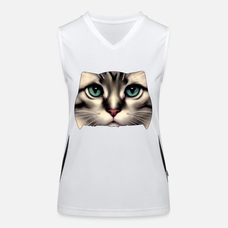 Katzengesicht Funktionelles Kontrast-Tank Top für Frauen