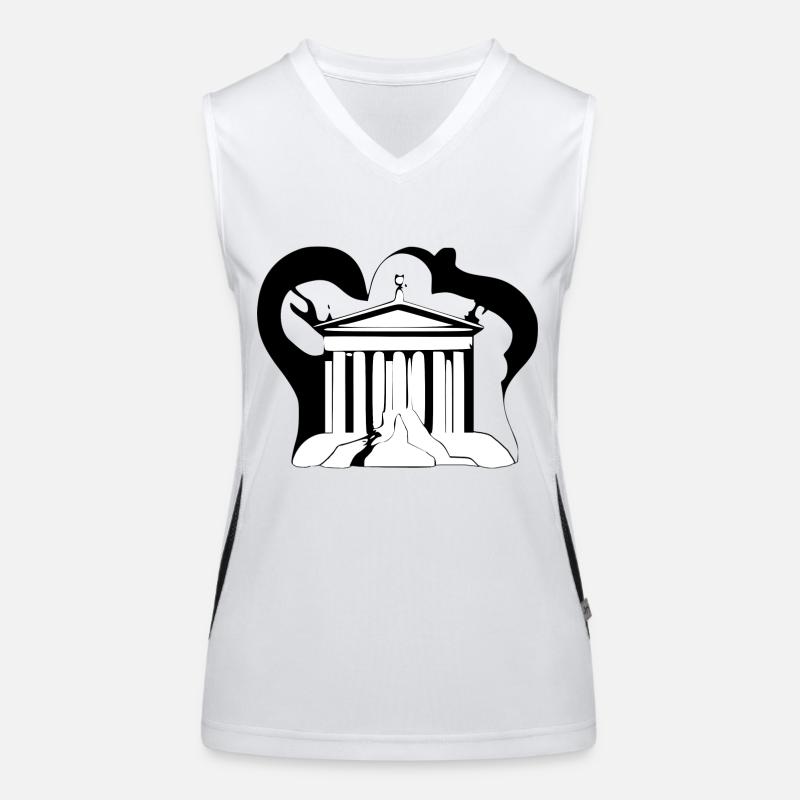 Griechischer Tempel Funktionelles Kontrast-Tank Top für Frauen