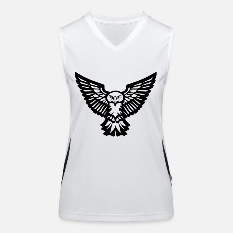 Vogeltyphibou oder fliegender Adler vorne Funktionelles Kontrast-Tank Top für Frauen