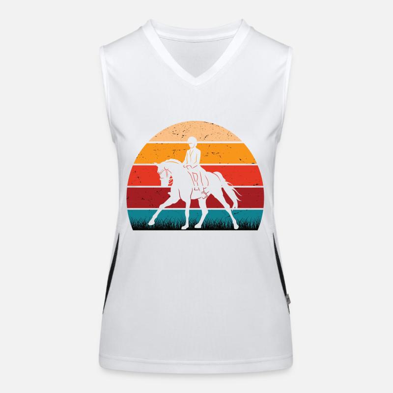 RETRO PFERDEDESIGN I REITEN Funktionelles Kontrast-Tank Top für Frauen