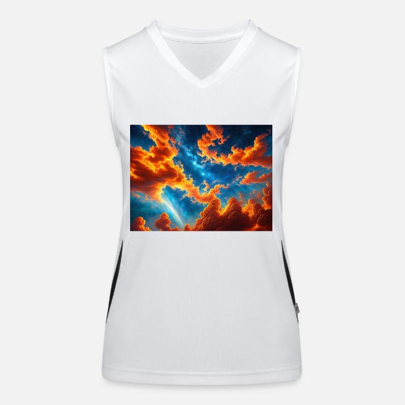blue red sky with a creature generated ai Women's Functional Contrast Tank Top