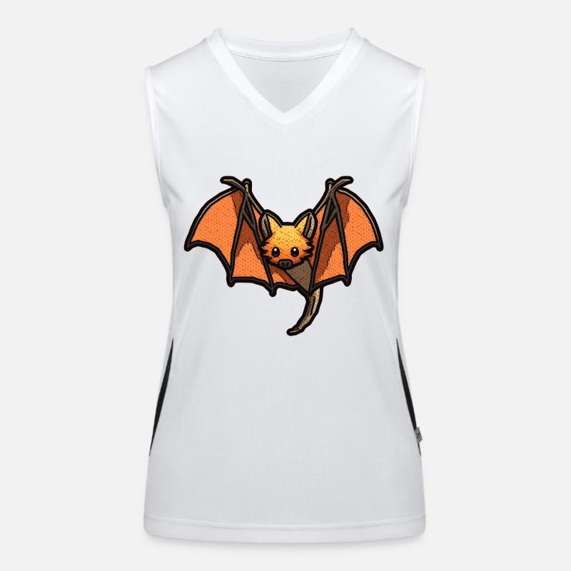 Flying fox or bat in beautiful retro graphics Women's Functional Contrast Tank Top
