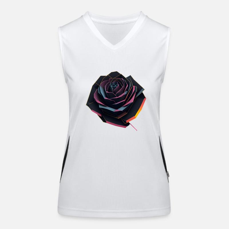 Abstrakte Rose Funktionelles Kontrast-Tank Top für Frauen