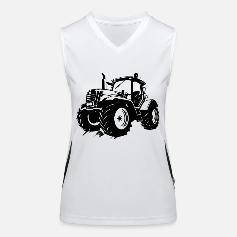 Traktor Bauer Farmer Symbol Funktionelles Kontrast-Tank Top für Frauen