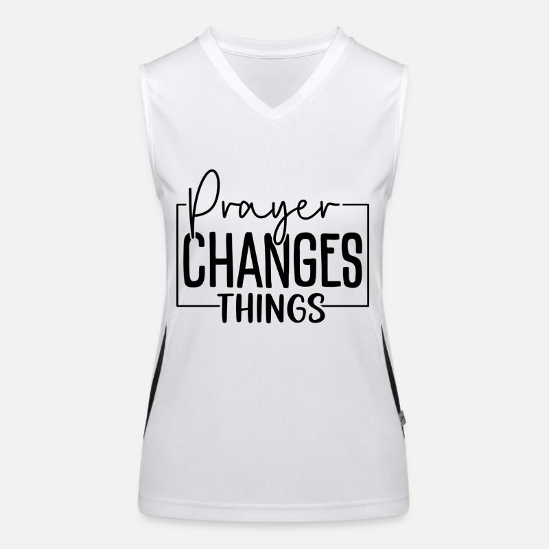 La prière change les choses Débardeur respirant contrasté Femme