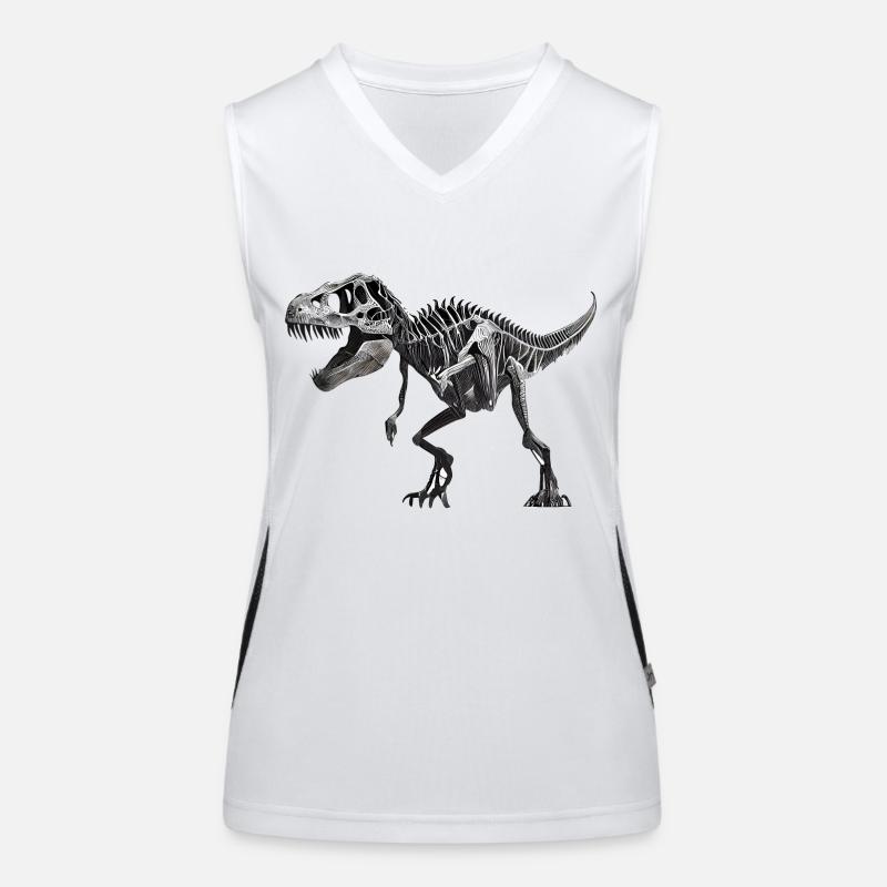 Dinosaurier T-Rex Skelett Funktionelles Kontrast-Tank Top für Frauen