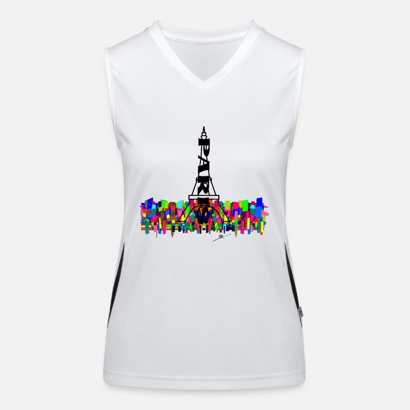 Art Eiffel Paris Women's Functional Contrast Tank Top