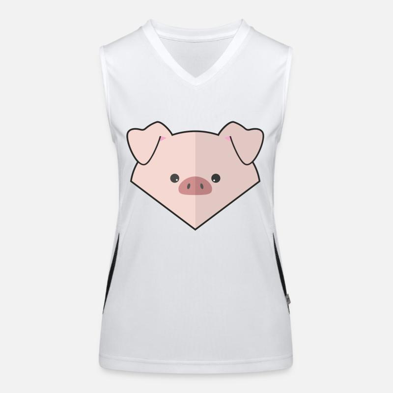 Niedliches einfaches Schwein Funktionelles Kontrast-Tank Top für Frauen