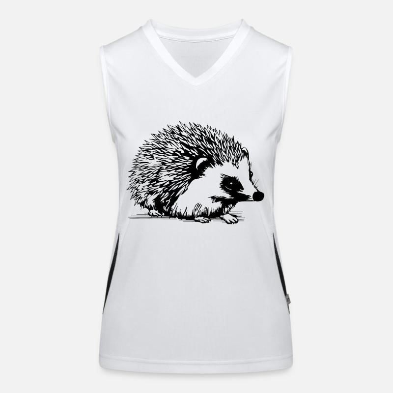 Hedgehog Forest Prickly Animal Women's Functional Contrast Tank Top