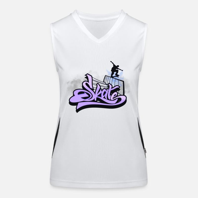 Skate jump - Women's Functional Contrast Tank Top - white/black