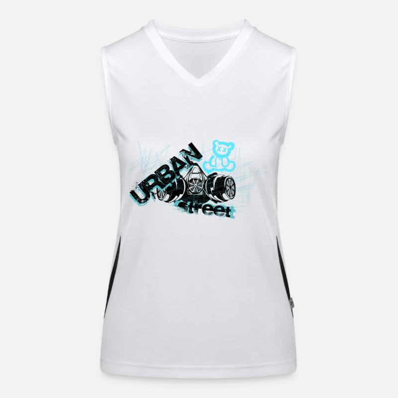 Bear graffiti - Women's Functional Contrast Tank Top - white/black