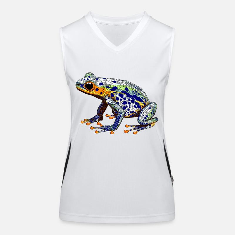 Pfeilgiftfrosch mit schöner Warnfarbe als Lurch Funktionelles Kontrast-Tank Top für Frauen