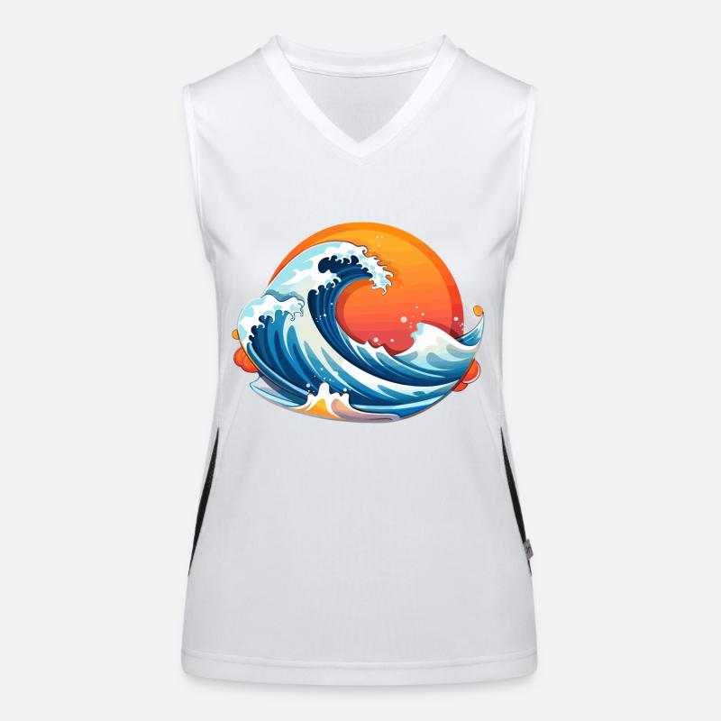 the wave in the sunset Women's Functional Contrast Tank Top