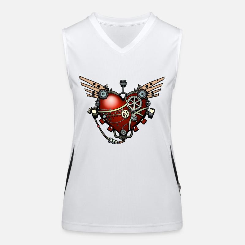 Steampunk Herz Funktionelles Kontrast-Tank Top für Frauen