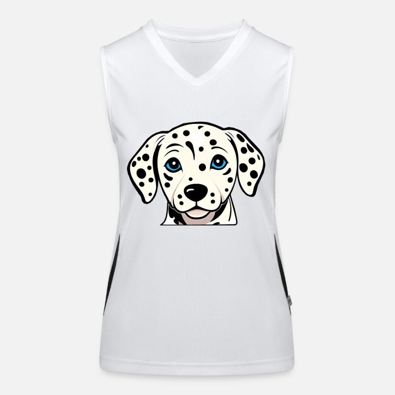 Chiot dalmatien mignon - Design noir/blanc Débardeur respirant contrasté Femme