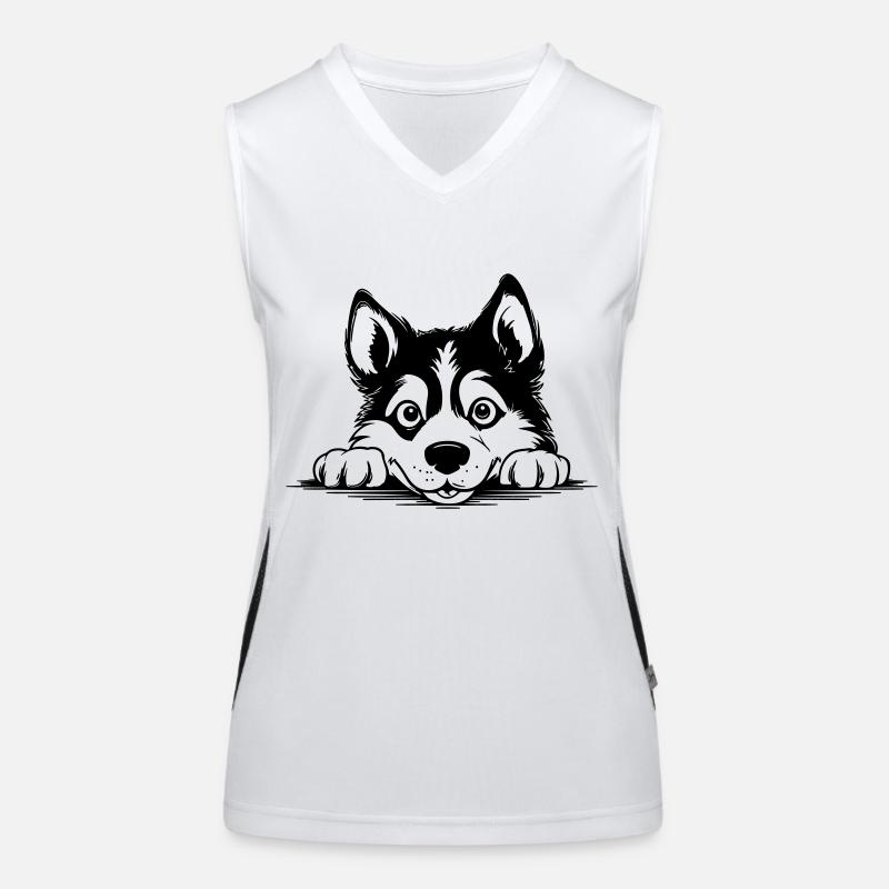 Siberian Husky Women's Functional Contrast Tank Top